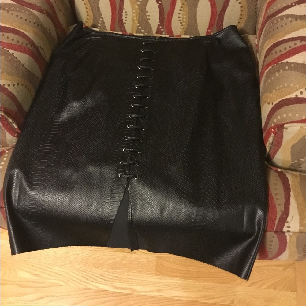 Black Faux Leather Skirt